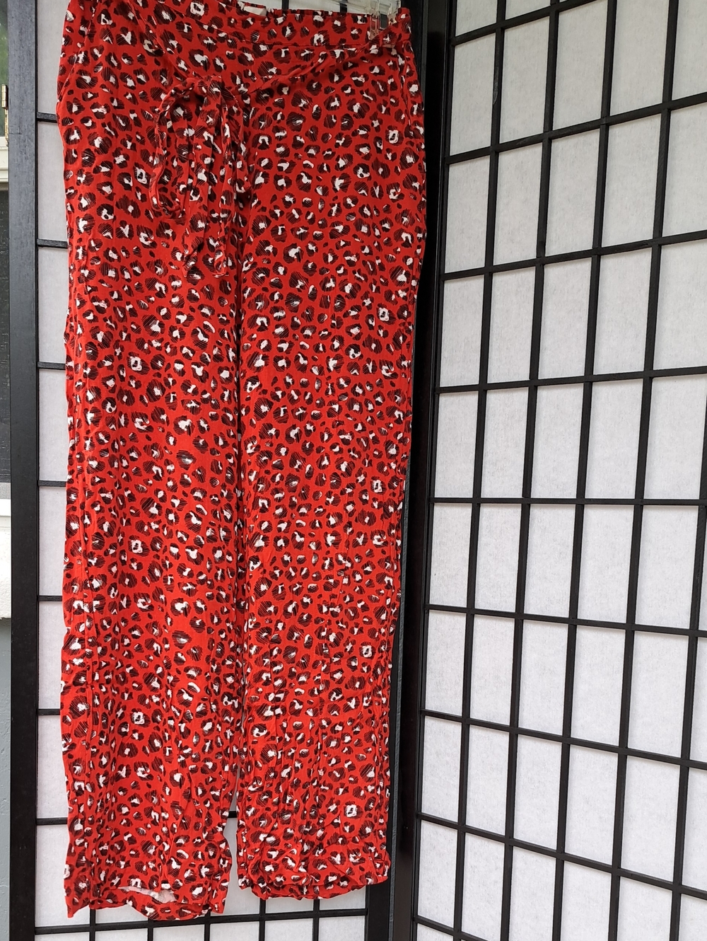 a new day Red Leopard Print Wide-Leg Pants